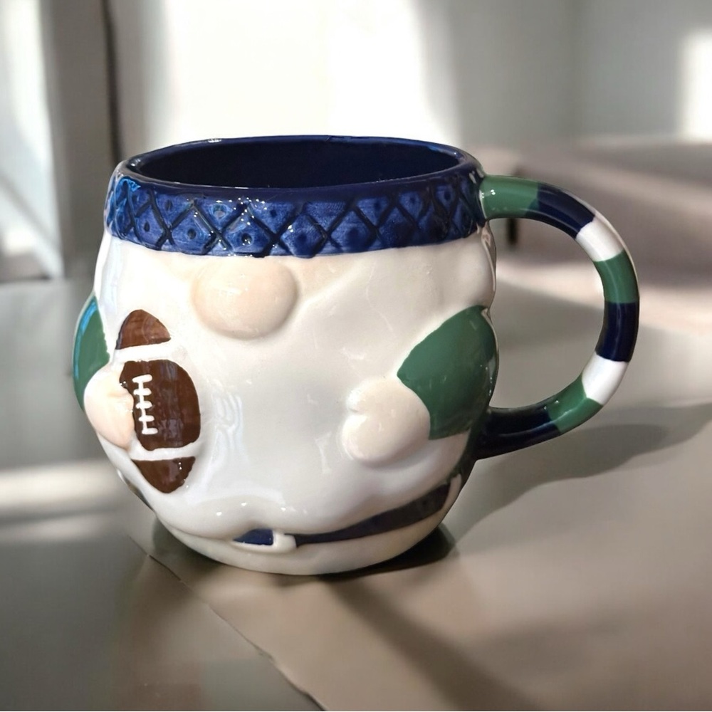 Ceramic Football Gnome coffee tea mug By Lang Design 20 oz